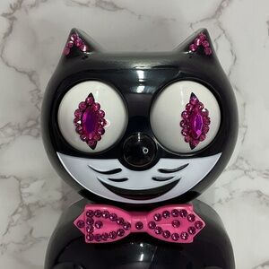 Jeweled Kit-Cat Klock clock SUPER RARE with pink bow tie & tail